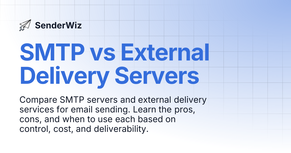 SMTP vs External Delivery Servers | SenderWiz