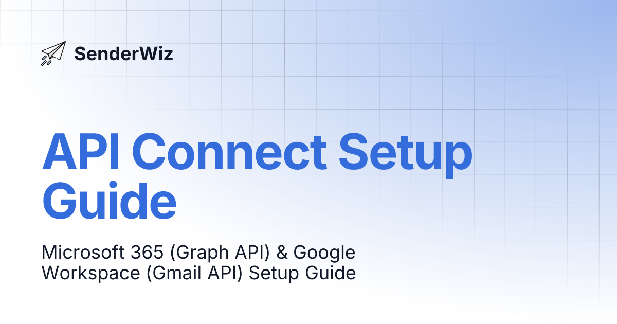 API Connect Setup Guide | SenderWiz